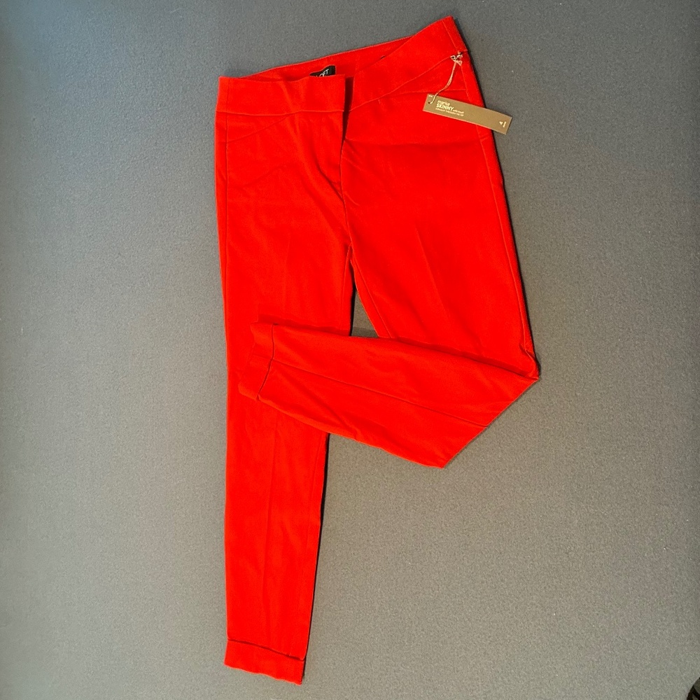 LOFT Marisa Skinny Straight Pants Cherry Red Size 4P NWT